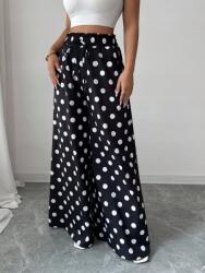 Shein Fekete Egyenes Szárú Pöttyös Nadrág (L) (612623)