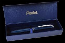 Pentel Zseléstoll, 0, 35 mm, rotációs, diplomatakék tolltest, PENTEL EnerGel BL-2007 fekete, ajándék kék betéttel (BL2007C-AK) - papir25