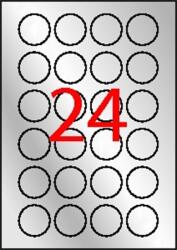 APLI Etikett, 40 mm kör, poliészter, időjárásálló, APLI, ezüst, 480 etikett/csomag (12975) - papir25