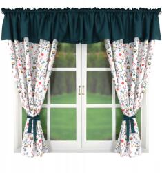  Függöny Kész Virágok Masni 400x160 Fátyol Fodros (L456)