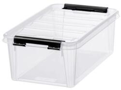 SMARTSTORE Műanyag tárolódoboz, 3, 6 liter, fekete fogantyúkkal, SMARTSTORE Classic 5 , átlátszó (3456070) - papir25