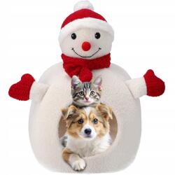 Jumi Kisállat fekhely Házikó macska kutya karácsonyi nagy hóember puha 40x40 (CD-324756)