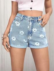 Shein Kék Farmer Rövidnadrág Mintás (L) (612554)