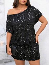 Shein Fekete Szoknya Blúz Mintás Szett (2XL) (612621)