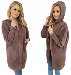 Soprato Alpaka Kabát Kapucnis Gyapjú Színek Oversize Cappuccino (M504)