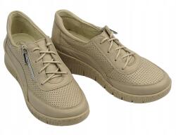 Helios Női Sportcipő Helios 427 Ecru Természetes Bőr Fűzött Cipzár (427.10)