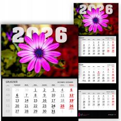 FunnyCase Háromrészes Naptár 2026 Fali Iroda Tájkép Természet Virág Makro (Kalendarz trójdzielny 26 Kwiat Makro)