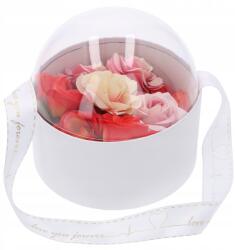  Virágdoboz átlátszó fedéllel virágdoboz Valentin nap esküvő (TD00399/WHITE)