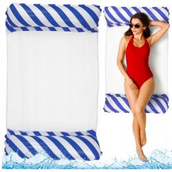 LEAN Toys Felfújható vízi függőágy matrac, fehér-sötétkék, 120x70 cm (26817)