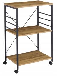 AGTRADE Gurulós Szekrény Kiegészítő Polc Mobil Konyhai Kocsi Tölgy (AGTRADE R100)