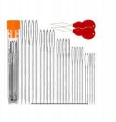  12 db nagylyukú, tompa hegyű rozsdamentes acél kötőtű befűzővel (F2vgs52h5rh)