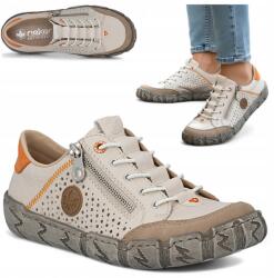 RIEKER Női Bőr Félcipő 38 Rieker Áttört Bebújós Sportcipő Bézs (RIEKER L0355-61)