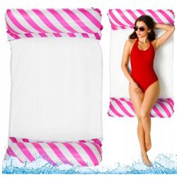 LEAN Toys Felfújható Vízi Függőágy Matrac Napozóágy Fehér-Rózsaszín 120x70cm (26815)