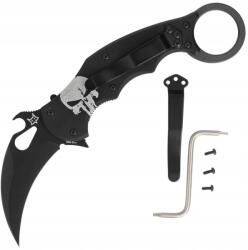 FOX Összecsukható kés Fox The Skull Karambit Black Alumínium, Black N690Co (FX-599 A (FX-599 ALB-4)