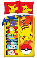 Halantex ágyneműhuzat Pokémon Piros Pikachu 140x200, 70x90 (100% pamut) (POK-1074BL)
