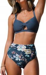  Cupshe ruha felső bralette csomózott és fodros bikini magas derekú (T1S0047)