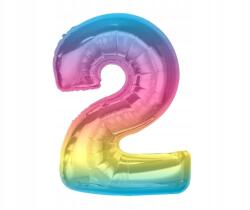 GoDan Fólia Léggömb 2-ES Szám Szivárványos Smart 92CM