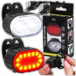  Kerékpár lámpa Első Lámpa Hátsó Led kerékpár kormány Erős Usb fényes (swiatlo do roweru oswietlenie rowerowe zestaw)