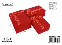  Elegáns piros ajándékdoboz szalaggal (52391)
