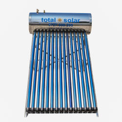 TotalSolar Panou solar apa calda presurizat TOTAL SOLAR, inox -20 tuburi vidate cu heat pipe, boiler de 200 litri, supapă antivid, supapă termică/presiune, supapă de sens, anod de magneziu