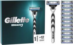 Gillette Mach3 férfi borotva, 1 Gillette 3 pengés borotva, Pengeutántöltő, 3 penge a klasszikus, sima borotválkozásért