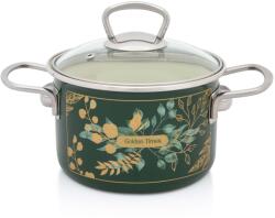 Metalac 2 literes fazék fedővel, Golden Times zománcozott üvegből, Metalac, 16 cm (382111)