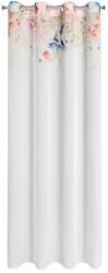 Eurofirany Függöny Eurofirany Arlena, 140x250cm, poliészter, fehér rózsaszínnel és virágokkal, 8 gyűrű (439367)