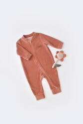 BabyCosy Salopeta cu maneca lunga si fermoar din 80%bumbac organic si 20% poliester - Caramiziu, BabyCosy (Marime: 9-12 luni) (BC-CSYK6031-9)