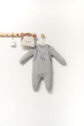 Tongs baby Set salopeta cu caciulita cu urechiuse pentru bebelusi Ursulet, Tongs baby (Culoare: Gri, Marime: 6-9 luni) (tgs_4350_6)