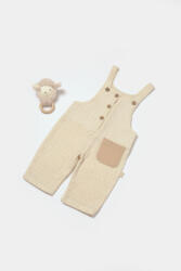 BabyCosy Salopeta cu bretele si buzunar, 100% bumbac - Stone, BabyCosy (Marime: 9-12 luni) (BC-CSYM7042-9)
