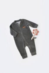 BabyCosy Salopeta cu maneca lunga si fermoar din 80%bumbac organic si 20% poliester - Antracit, BabyCosy (Marime: 18-24 Luni) (BC-CSYK6029-18)
