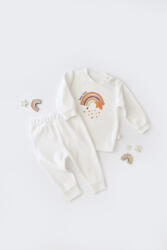 BabyCosy Set Curcubeu cu bluzita cu maneca lunga si pantaloni lungi din 80%bumbac organic si 20% poliester - Ecru, BabyCosy (Marime: 6-9 luni) (BC-CSYK6005-6)