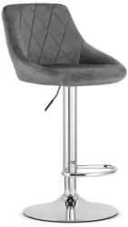 ARTOOL Scaun de bucatarie/bar, Artool, Kast, rotativ, catifea gri, picior metal argintiu, 45.5x49x85-105 cm (3435_1)
