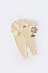 BabyCosy Salopeta cu maneca lunga si fermoar din 80%bumbac organic si 20% poliester -Crem, BabyCosy (Marime: 18-24 Luni) (BC-CSYK6028-18)