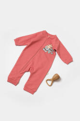 BabyCosy Salopeta cu fermoar, Two thread, BabyCosy, 100% bumbac organic, Rose (Marime: 6-9 luni) (BC-CSY8030-6) - esell