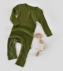 BabyCosy Salopeta cu maneca lunga si pantaloni lungi din bumbac organic si modal - Verde BabyCosy (Marime: 18-24 Luni) (BC-CSYM11420-18)