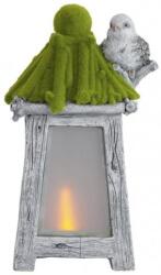 Strend Pro Decoratiune gradina, ceramica, lampa solara, felinar cu pasare, 26x20x45 cm (8091263)