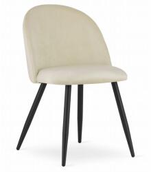 ARTOOL Scaun bucatarie/living, Artool, Bello, catifea bej, picioare metal negru, 46x42.5x76.5 cm (3839_1)