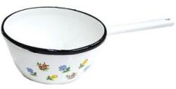  Cratita emailata bombata cu cioc si coada 18 cm, decor (82742)