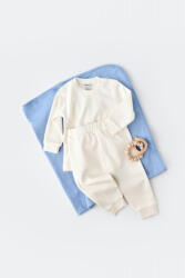 BabyCosy Set bluzita cu maneca lunga si pantaloni lungi - bumbac organic 100% - Ecru, BabyCosy (Marime: 6-9 luni) (BC-CSY3028-6)