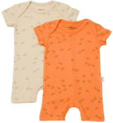 BabyCosy Set 2 salopete scurte Printed, BabyCosy, 50% modal+50% bumbac, Stone/Apricot (Marime: 0-3 Luni) (BC-CSYM11427-0)