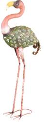 Magic home Decoratiune gradina, MagicHome, metalica, flamingo, verde si roz, 37x19x85 cm (8091654)