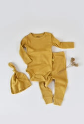 BabyCosy Set 3 piese: body cu maneca lunga, pantaloni lungi si caciulita din bumbac organic si modal - Sofran, BabyCosy (Marime: 18-24 Luni) (BC-CSYM22505-18)