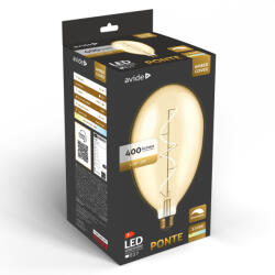 Avide LED Jumbo Filament Ponte Amber 4.5W E27 2200K Fényerőszabályzós (ABLJFA-4-5W-PON) - everyo