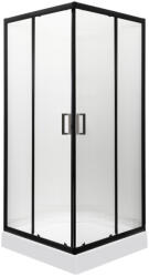 Kerra Soho Square Black 80 szögletes zuhanykabin zuhanytálcával (SOHO-SQ-80-BL-Z-BR-PL) - everyo
