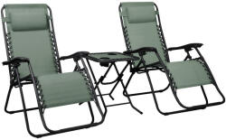 Mirpol Delux 2x nyugágy és asztal szett zöld (5905610252403) - everyo