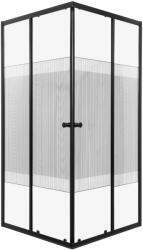 Kerra Xenia SQ 80 fekete szögletes zuhanykabin tálca nélkül (XENIA-SQ-BL-80-SOLO) - everyo