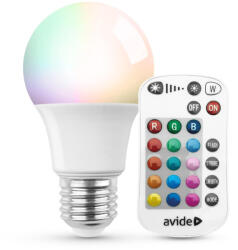Avide Smart LED Globe A60 9.7W RGB+W 2700K IR Távirányítóval (ASG27RGBW-9-7W-RC) - everyo