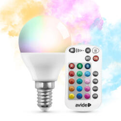 Avide Smart LED Mini Globe 4.9W RGB+W 2700K IR Távirányítóval (ASMG14RGBW-4-9W-RC)