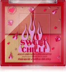 I Heart Revolution Sweet Chilli Blush & Highlight Quad палитра с хайлайтъри и ружове 4x0.9 гр